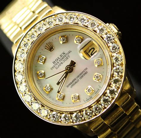 rolex 18k gold & diamond president watch|18k gold Rolex oysterperpetual watch.